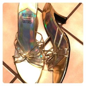 Cute mini bow tie slipper heels